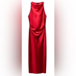 Zara Red Satin Dress